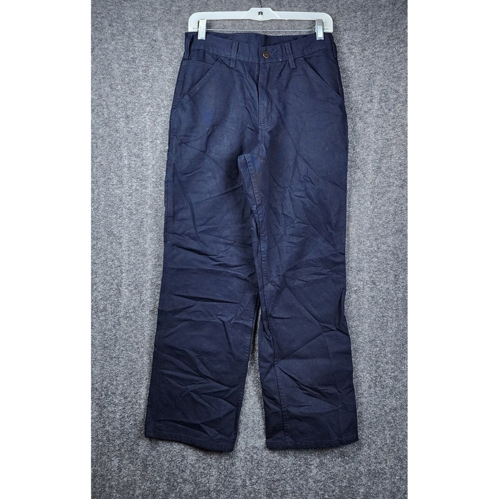 Carhartt Carpenter Pants Men 30x30‎ Navy Blue Duck Canvas Utility Workwear